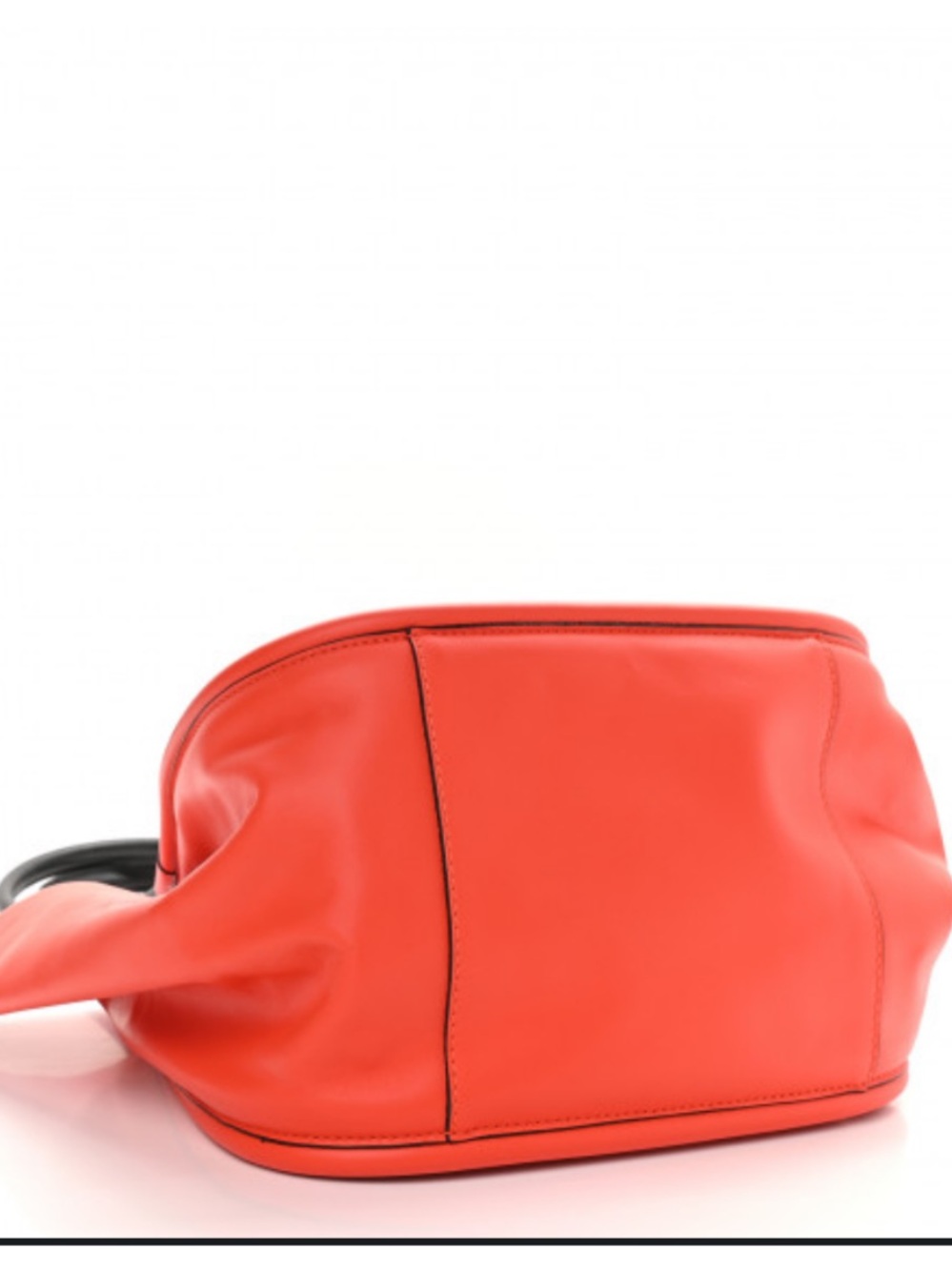 Proenza Schouler Orange Tote Calfskin Bag Snap Closure with Black Wrist Pouch - Picture 6 of 14